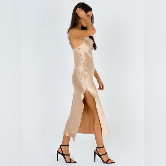 Princess Polly Zamora Midi Dress in Champagne - Picture 2 of 5